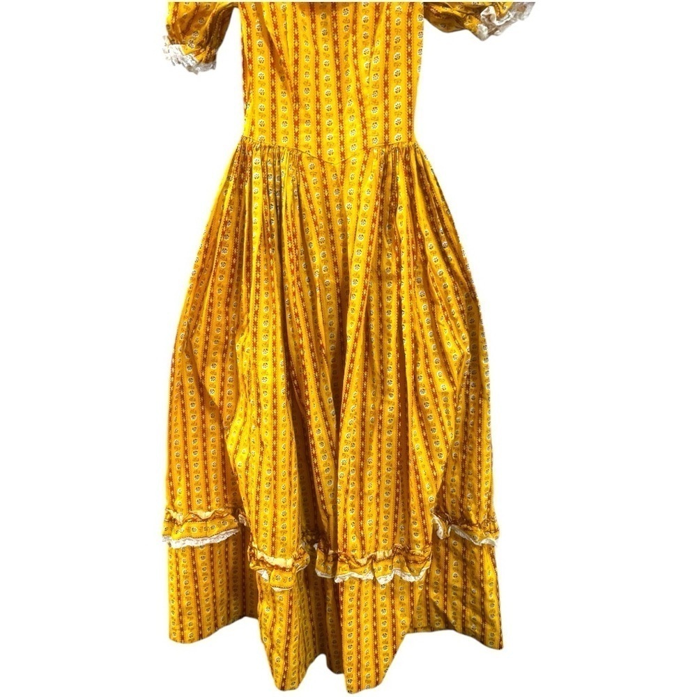 Vintage Floral Peasant Maxi Dress Cottagecore Prairie - Picture 4 of 8
